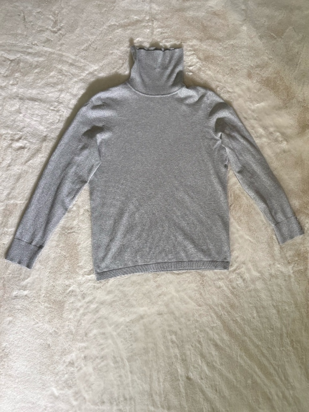 Talbots Medium Sparkly Gray Turtleneck Sweater
